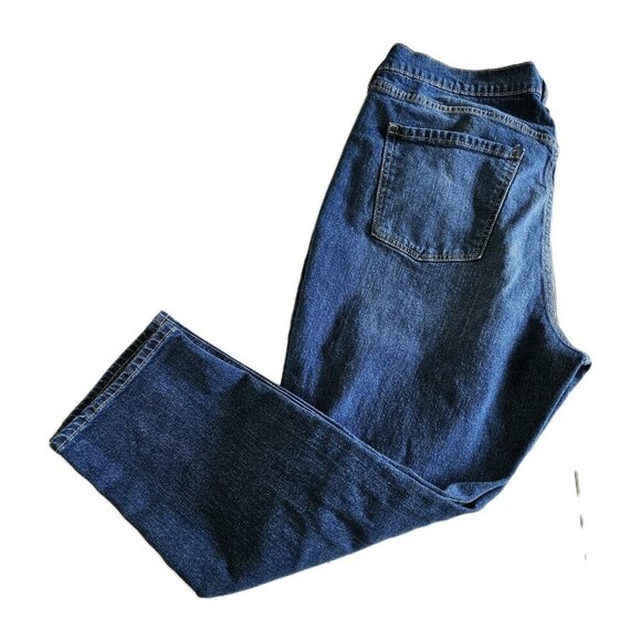 Old Navy Jeans Womens 16 Blue Mid Rise Boyfriend Cropped Distressed Stretch Boho - Picture 16 of 16